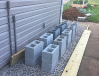 Leveled-cinder-block-foundation